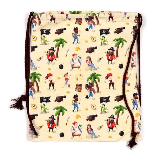 Mochila de Tela con Cuerdas Piratas... Mochila de Tela con Cuerdas Piratas...