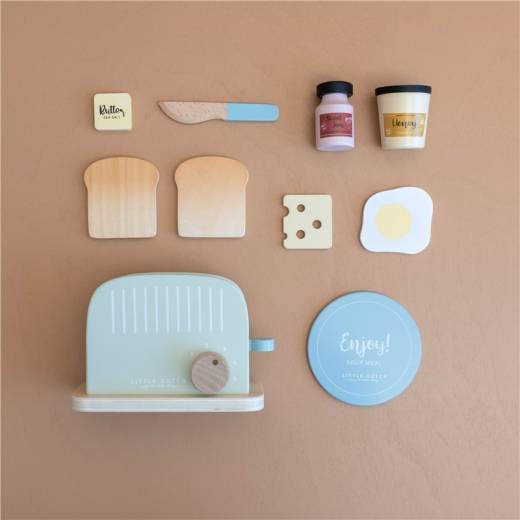 Tostadora de madera con accesorios